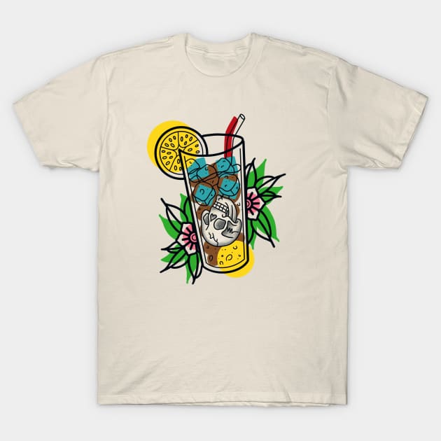 Death Glass Tattoo Design T-Shirt by Jahaziel Sandoval